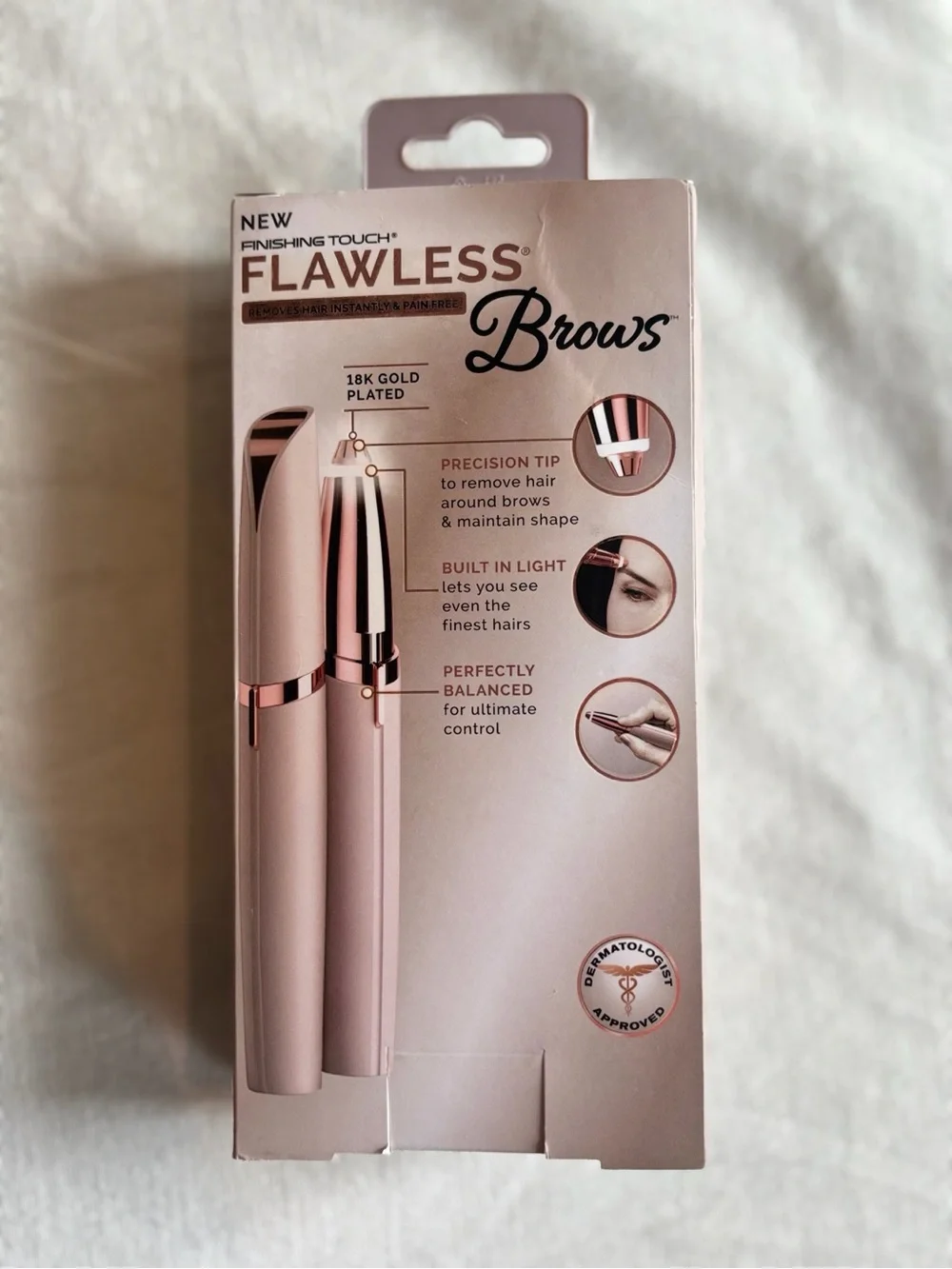 Finishing Touch Flawless Brows Eyebrow Hair Remover Rose Gold New